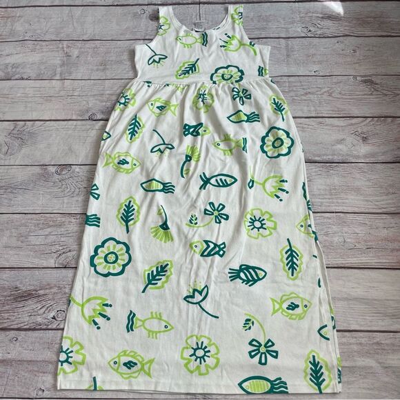 Diane Von Furstenberg Vintage Knit Midi Sleeveless Dress White Green Size Large - Picture 2 of 9